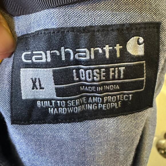 Carhartt Button Down Shirt Mens XL Loose Fit Workwear Chambray Midweight NWT - Picture 9 of 12